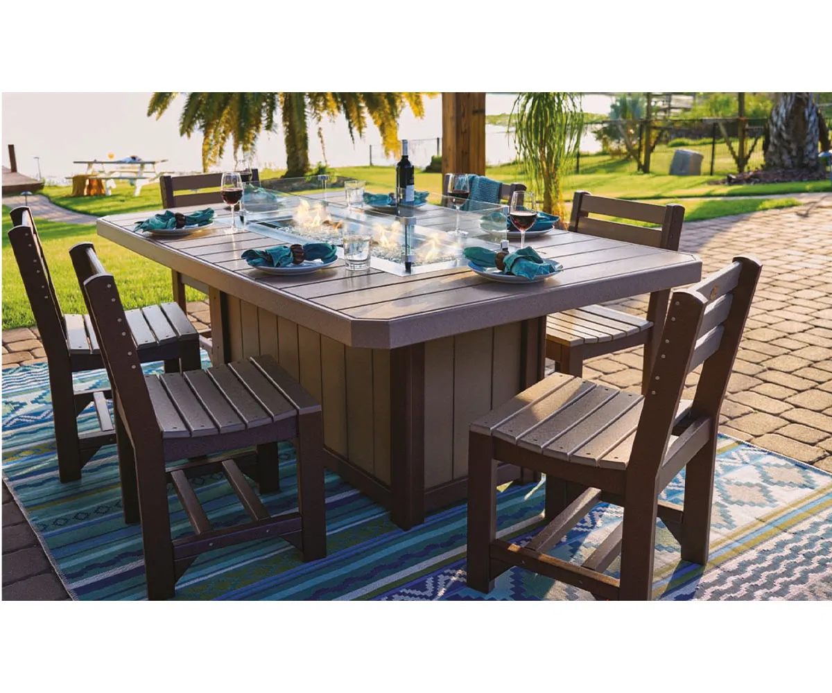 Lumin Fire Table 79" Rectangular - Bar Height - Image 3