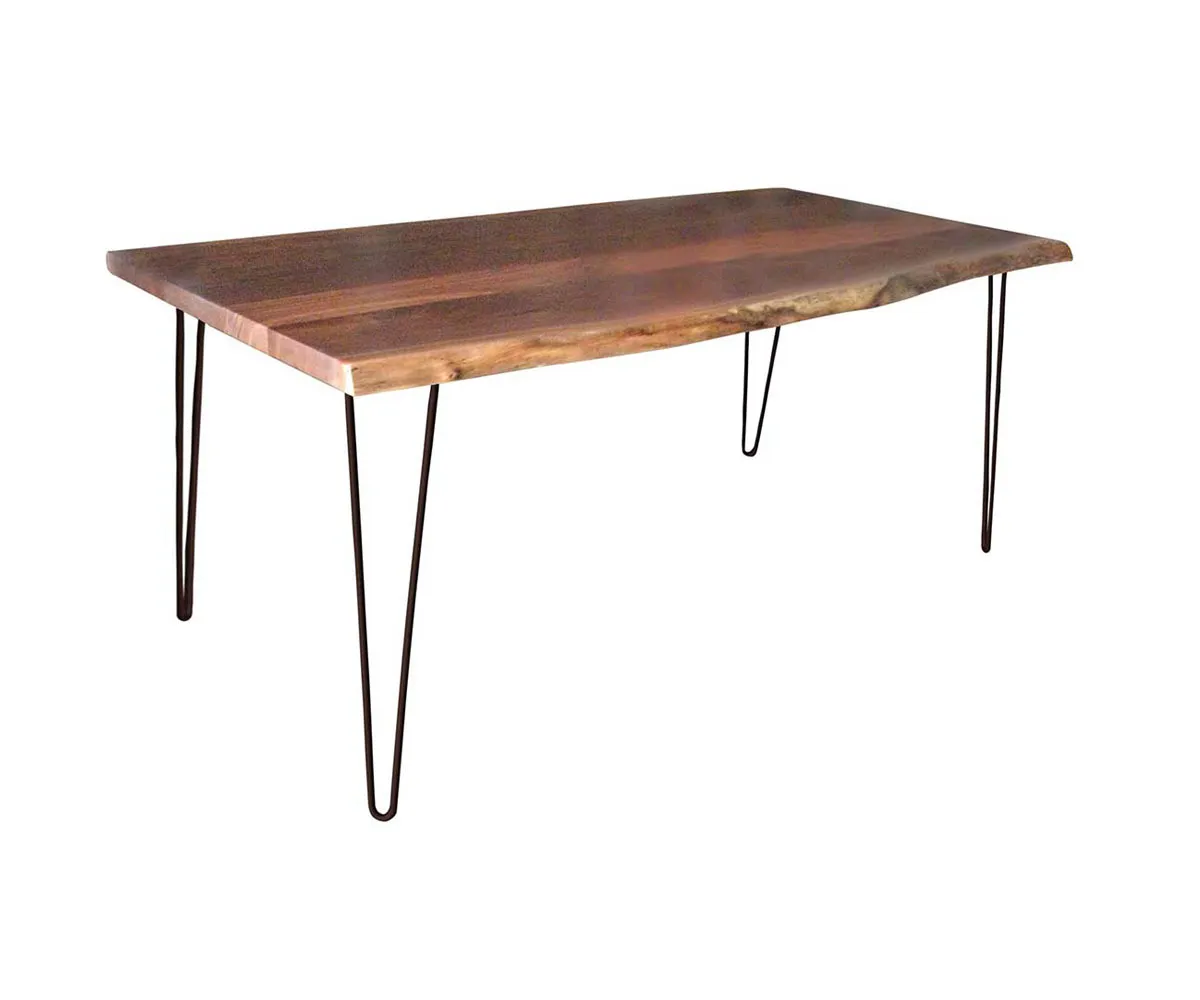 Live Edge Dining Table with Hairpin Base